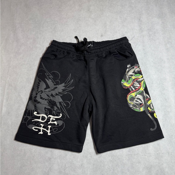 Ed Hardy Black Hoodie with Heart and Wings Design - Picture 3 of 5